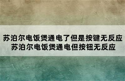 苏泊尔电饭煲通电了但是按键无反应 苏泊尔电饭煲通电但按钮无反应